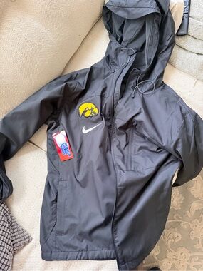 Iowa Hawkeye Nike Black Hoodie with White Swoosh